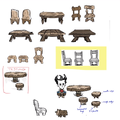 Wooden Chairs concept art from Rhymes with Play