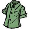 Common Buttoned Shirt A shirt that buttons up the front, in a 'willful green' color. Luckily for you, the fabric is a non-iron material. Unfortunately, the placket will still wrinkle as you wear it. See ingame