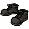 Classy Steel-Toed Boots These 'disilluminated black' colored boots will protect you from stubbing your toes, but not a whole lot else. See ingame