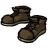 Classy Steel-Toed Boots These 'insufficient chocolate brown' colored boots will protect you from stubbing your toes, but not a whole lot else. See ingame