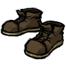 Classy Steel-Toed Boots These 'insufficient chocolate brown' colored boots will protect you from stubbing your toes, but not a whole lot else. See ingame