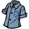 Common Buttoned Shirt A shirt that buttons up the front, in a 'schematic blue' color. Luckily for you, the fabric is a non-iron material. Unfortunately, the placket will still wrinkle as you wear it. See ingame