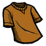 Common T-Shirt A 'pumpkin orange' colored shirt. Wilson is working on a W-shirt, but this prototype came out more T-shaped. See ingame
