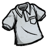 Common Collared Shirt A 'marble white' colored polo shirt. Don't let your collar flap in the wind. See ingame