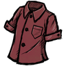 Common Buttoned Shirt A shirt that buttons up the front, in a 'wormgut red' color. Luckily for you, the fabric is a non-iron material. Unfortunately, the placket will still wrinkle as you wear it. See ingame