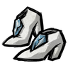 Classy Ice Floe Heels White heels, each adorned with a piercing ice crystal. See ingame