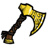 Woven - Elegant Ornate Nordic Axe A resplendent golden axe, its design reminiscent of days of yore. See ingame