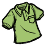 Common Collared Shirt A 'science experiment green' colored polo shirt. Don't let your collar flap in the wind. See ingame