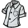 Common Buttoned Shirt A shirt that buttons up the front, in a 'ghost white' color. Luckily for you, the fabric is a non-iron material. Unfortunately, the placket will still wrinkle as you wear it. 使用例