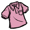 Common Collared Shirt A 'pigman pink' colored polo shirt. Don't let your collar flap in the wind. See ingame