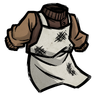 Distinguished Woodie's Gorge Garb A battered apron. Cake batter, if I'm not mistaken. See ingame
