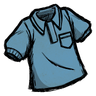 Common Collared Shirt A 'rubber glove blue' colored polo shirt. Don't let your collar flap in the wind. See ingame