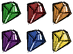 The gems as they appear in the mage statue staves.