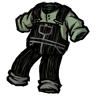 Spiffy Overalls These sturdy 'scribble black' colored overalls are great for plumbing the depths. 使用例