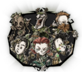 A group portrait of WX-78, Woodie, Wes, Maxwell, Wigfrid, and Winona's The Verdant set found next to the option to purchase the skin set.