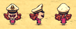 Wilba wearing a Captain Hat.