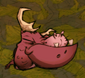 A Hippopotamoose asleep.