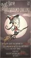 Willow dressed as a witch in the poster for the Halloween Mod Challenge held by Klei.