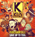 Walter and Woby on an advertisement for Klei's publisher sale.