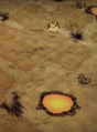 Tumbleweed on fire after bouncing across a Magma pool.
