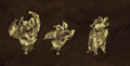 The three different appearances of the Moonrock Werepig.