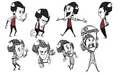 Concept art of Wilson. Includes recycled poses from concept art for Forbidden Knowledge.