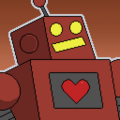 The Pixel Lying Robot avatar used by the Klei Discord's bot.