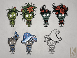 Concept art for Wormwood's DST skins from Rhymes With Play #241.