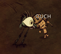Smallish Tallbird pecking the player when starving.