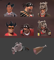 On Concept Art of TF2 skins from Bonus Materials from CD Don't Starve.