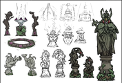 Statues from The Gorge concept arts