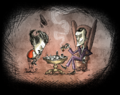 This image was found in Turf! update newsletter by Klei. Seems like they had the chess theme for Maxwell long before the biome or monsters were implemented.