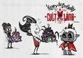 Wilson and Warly in Cult of the Lamb Birthday by Klei developers [1]
