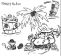 Concept art of Powder Monkey shown in Rhymes With Play stream.