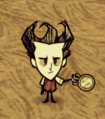 Wilson with a compass equipped in Don't Starve Together.