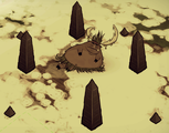 The Pig King surrounded by Obelisks in Adventure Mode.