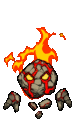 The idle animation of a normal Magma Golem
