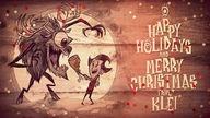 Wilson making amends with Deerclops in a Holiday themed ps4 poster.