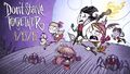 Chester alongside other characters in a promo image for the release of Don't Starve Together on Playstation.