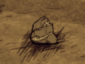 The old texture of the Meteor Boulder.
