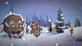 A Gingerbread Varg attacking Gingerbread Pigs from the Hook, Line, and Inker update trailer.