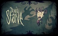 Wilson being startled by a Treeguard in a promotional image for Don't Starve.