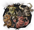 A group portrait of Wortox and all of his skins found next to the option to purchase the set.