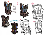 Bookcase concept art for Wickerbottom Rework from Rhymes With Play August 4, 2022.