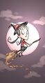 Willow dressed as a witch in the poster for the Halloween Mod Challenge held by Klei (without text).