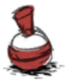 An old version of Wooden Ball Bobber as item found in the game files