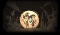 Willow alongside Wilson in a poster announcing the arrival of Reign of Giants content in Don't Starve Together without Giants.