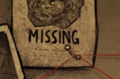 Woodie's missing person poster from the Next of Kin animated short.
