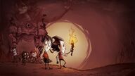 Wilson as seen in a variant of the background wallpaper for a Don't Starve Mega Pack promotional image.