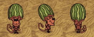 Wortox wearing a Fashion Melon.